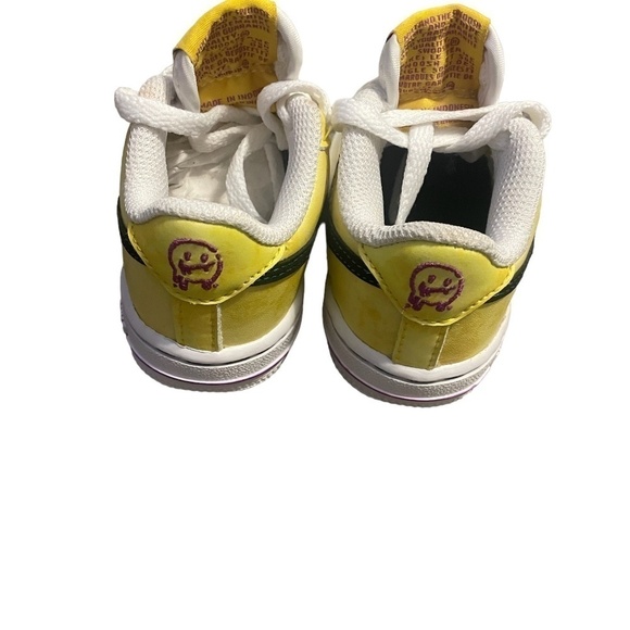 NWOT NIKE Air Force 1 Peace Love Basketball Athletic Shoe Toddler Size 4C Yellow - Picture 6 of 10